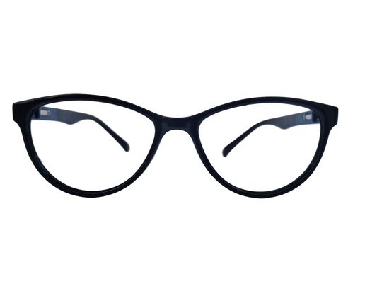 EYRUS 3332 Black and Dark Blue Cat-Eye Women's Plastic Frame (48-18-140)