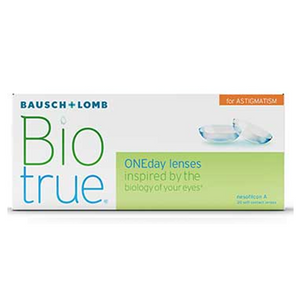 Bausch + Lomb Biotrue ONEday Toric Contact Lenses for Astigmatism Spherical Lens(Daily, 30 Pack)