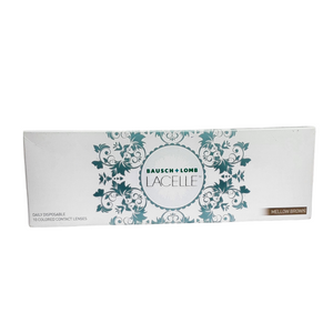 Bausch + Lomb Lacelle Daily Disposable Colored Contact Lenses Plano Power (Mellow Brown, 10 Pack)