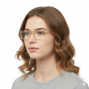 EYRUS 17005 Matte Yellow Rectangular Transparent Acetate Frame (50-18-140 w-137 h-392)