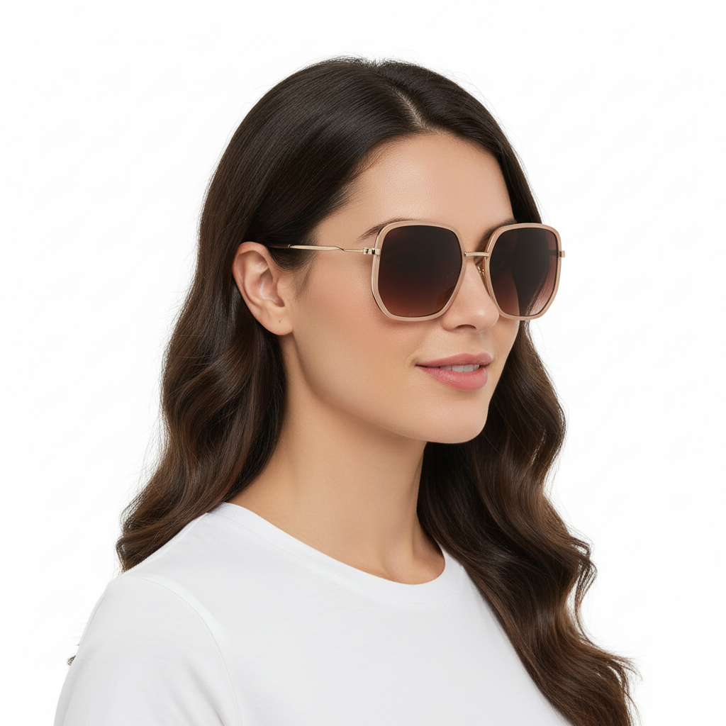 MACV LUING Elegant Square Metal Sunglass Frame