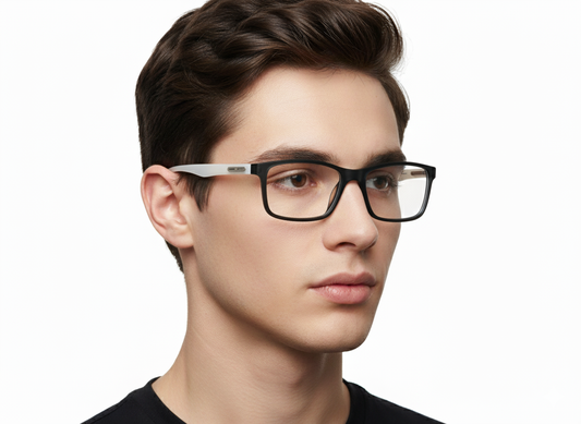 EYRUS 17007 Men's Two-Tone Rectangle Plastic Frame (50-18-140)