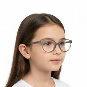 EYRUS KIDS 17003 Matte Brown Cat-Eye Petite Plastic Frame (46-18-130, w-122, h-39)