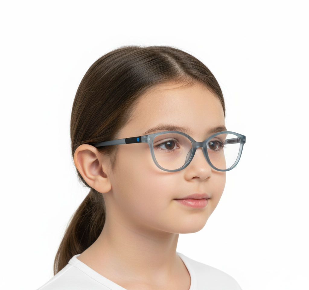 EYRUS KIDS 17003 Matte Brown Cat-Eye Petite Plastic Frame (46-18-130, w-122, h-39)
