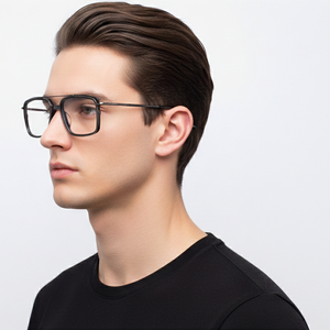 Scott 5757 Gunmetal & Black Square Full-Rim Acetate Unisex Frame (53-18-140)