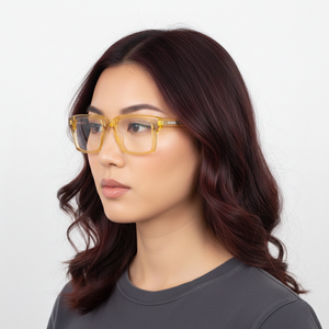 Scott 9041 Transparent Yellow Square Full-Rim Acetate Unisex Frame (51-20-145)