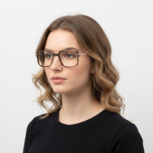 Scott 5757 Gold & Amber Square Full-Rim Acetate Unisex Frame (53-18-140)
