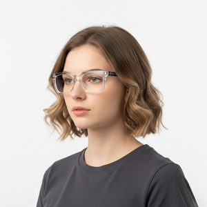 Scott 7034 Transparent / Black Square Full-Rim Acetate Unisex Frame (54-20-145)