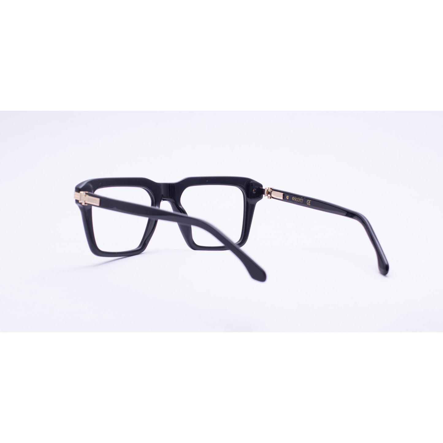 Scott HECTOR Black & Gold Square Full-Rim Acetate Unisex Frame (52-20-145)